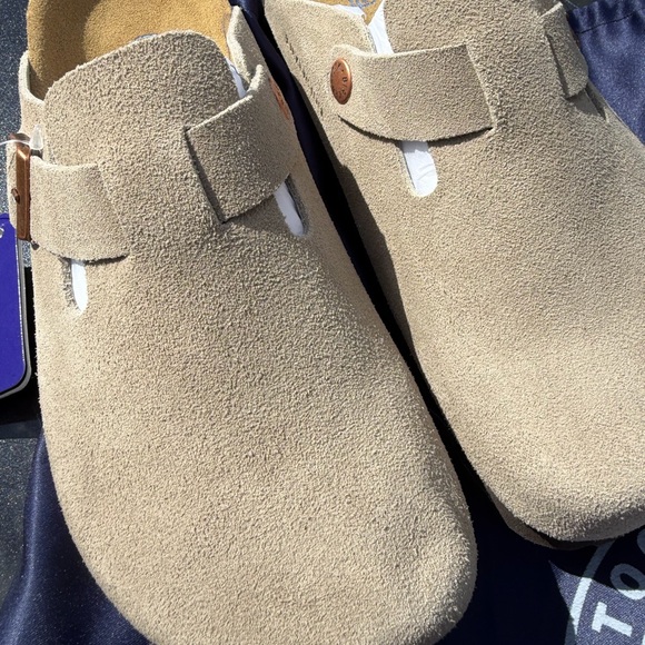 Birkenstock Beige Suede Slip-Ons - Picture 2 of 5